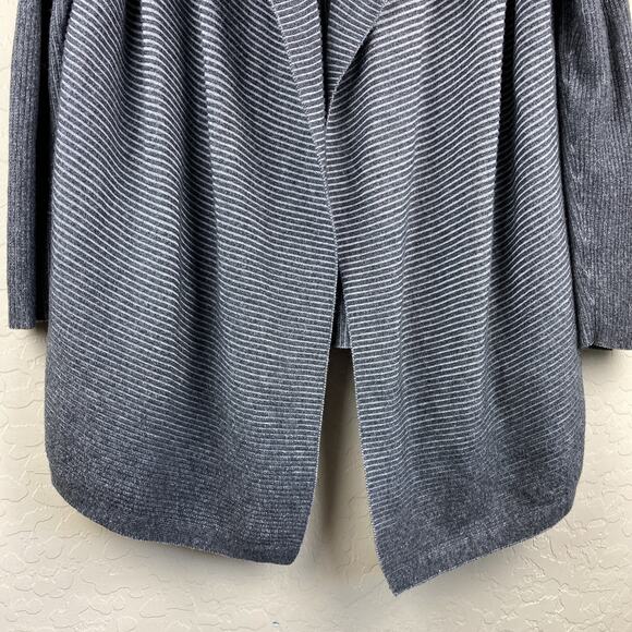 Chico’s Plaited Ribbed Drape Open Front Cardigan Size 2 Womens Size L Cozy Warm - Picture 4 of 11